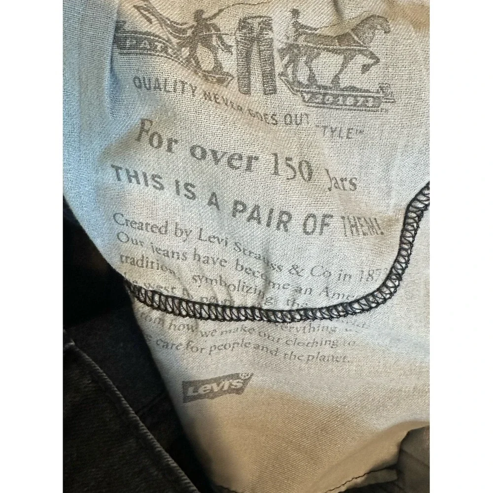 Levi's 514 men's slim straight jeans‎ black stretch Sz 40 x 30 classic school
